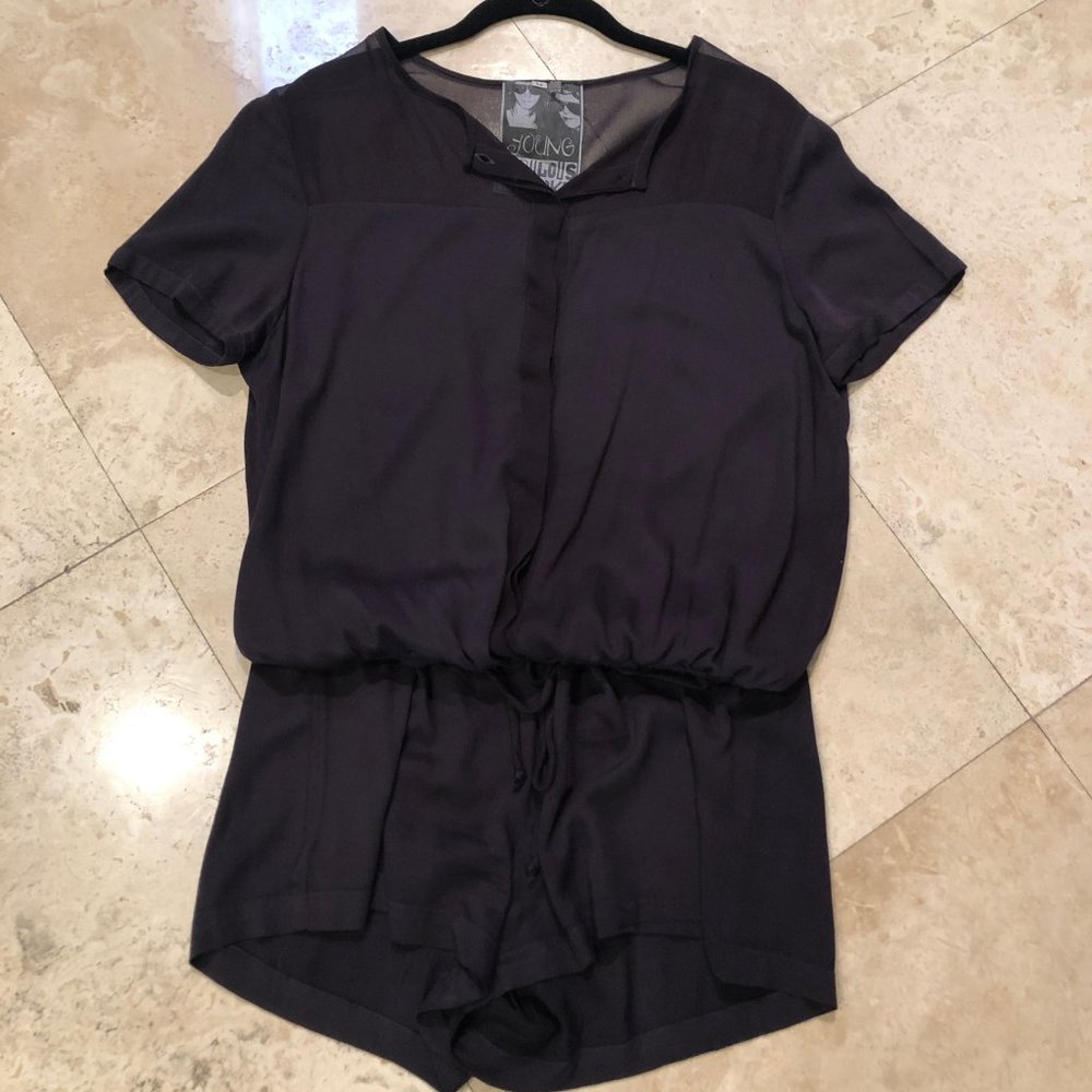 Young, Fabulous & Broke Navy Rayon Romper